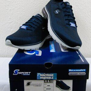 New in Box S Sport By Skechers Men's Broady Sneakers - Navy Blue Size 11.5
